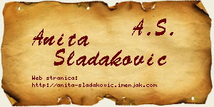 Anita Sladaković vizit kartica